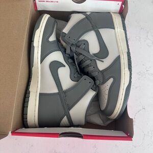 Nike Dark Gray and White High-Top Sneakers